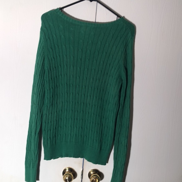 Croft & borrow green Cable knit sweater fisherman sweater - Picture 6 of 7